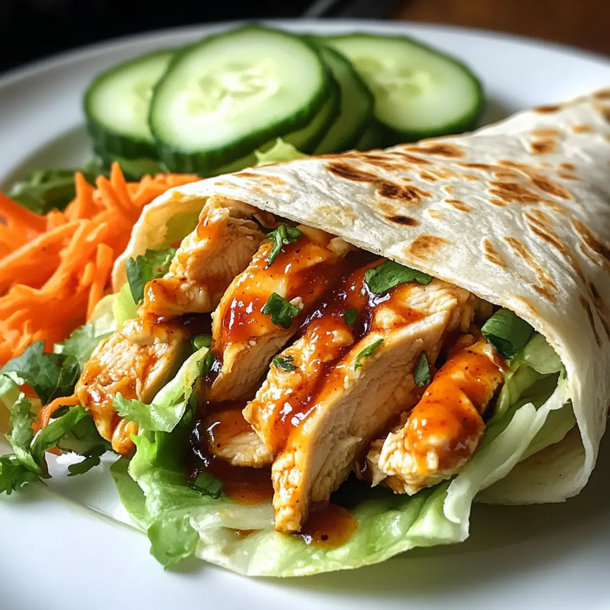 Süße Chili-Hühnchen-Wraps