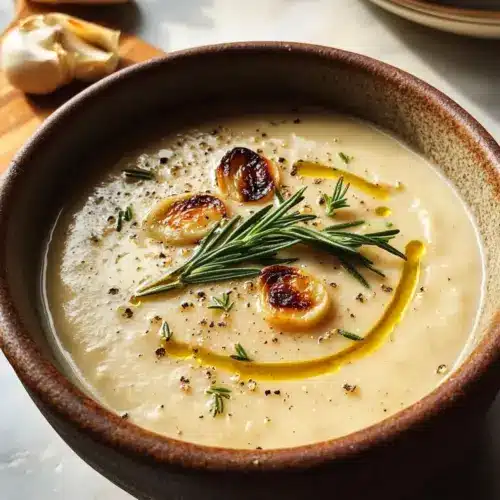 Rosmarin und geröstete Knoblauch-Weiße-Bohnen-Suppe