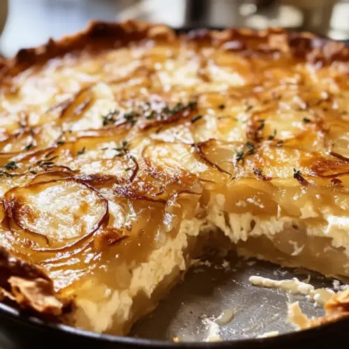 Hüttenkäse und Zwiebel Auflauf