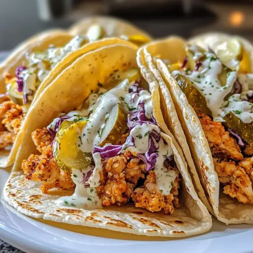 Dillgurken-Ranch-Hühnertacos