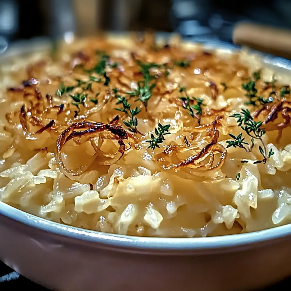 Französischer Zwiebelbutterreis