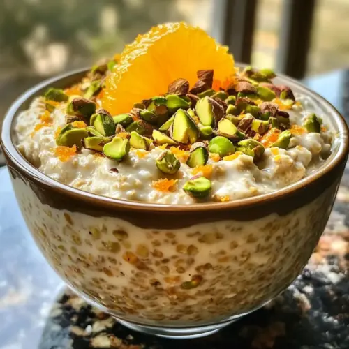 Pistazien-Orangenblüten-Übernacht-Haferflocken