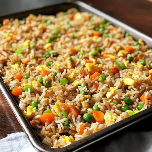 Blechpfannen gebratener Reis