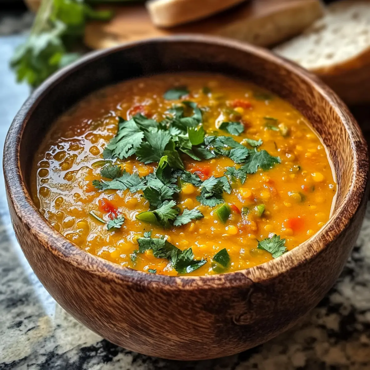 Thailändische Kokosnuss-Rote-Linsen-Suppe