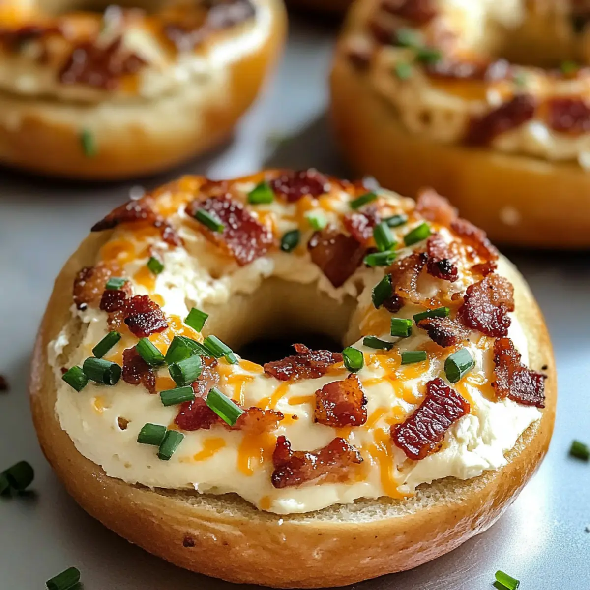 Pikante Speck-Frischkäse-Bagels