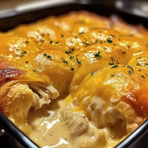 Käse-Hühnchen-Crescent-Auflauf