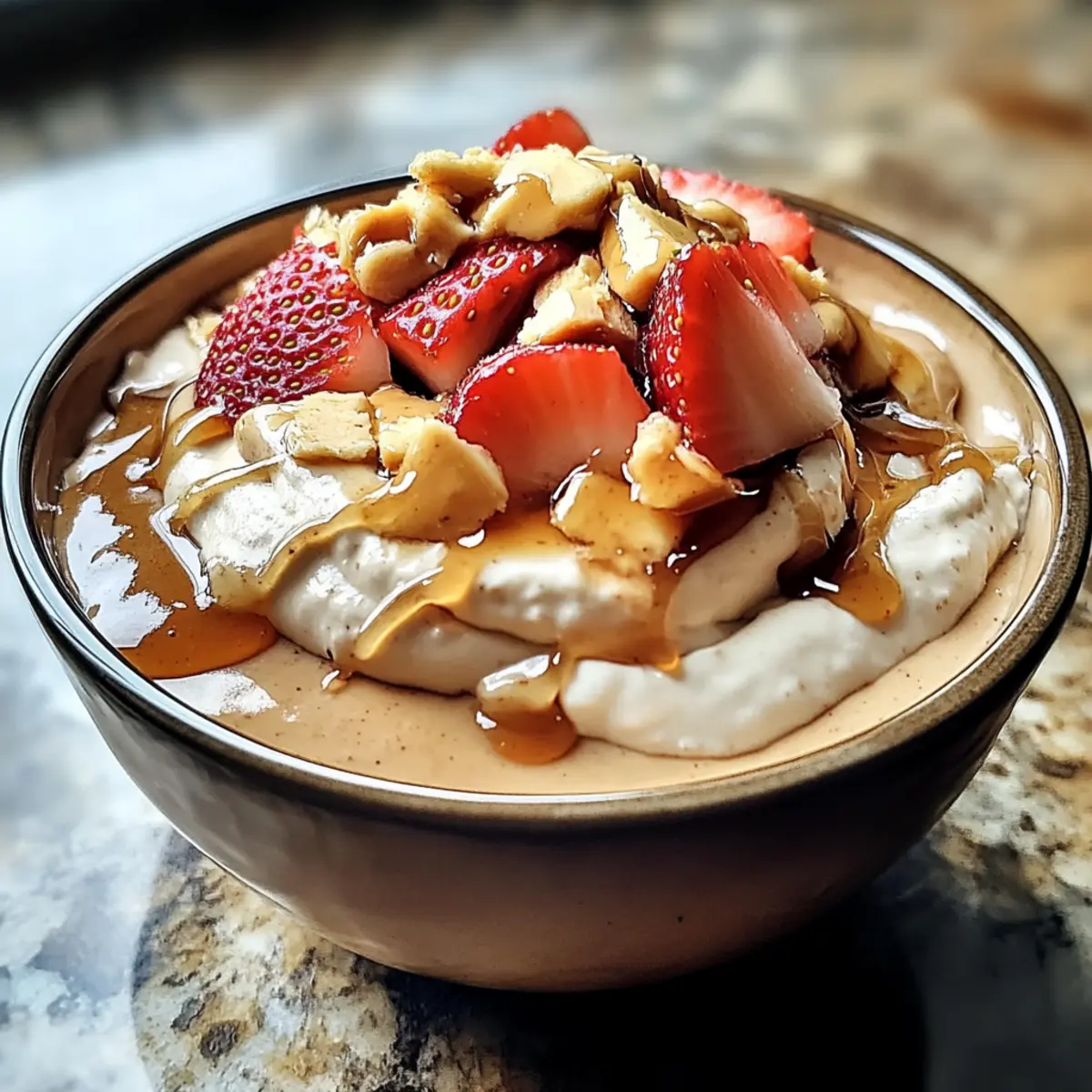 Hüttenkäse Erdnussbutter Mousse