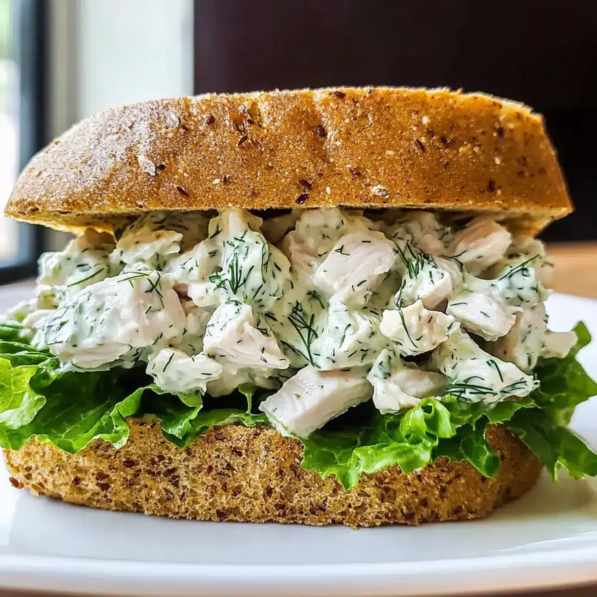 Dill Hähnchen Salat Sandwich