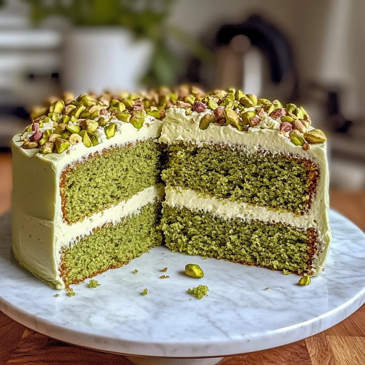 Glutenfreier Matcha-Pistazienkuchen