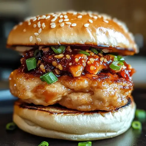 Gochujang Hähnchenburger mit Kimchi Speck Marmelade Genuss