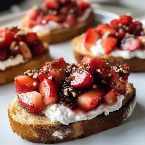 Knusprige Erdbeer-Dessert-Bruschetta