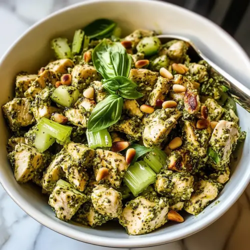 Pesto-Hähnchensalat