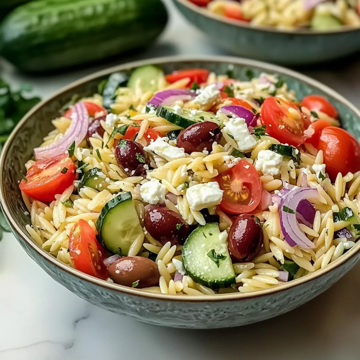 Schneller mediterraner Orzo-Pasta-Salat