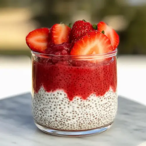 Erdbeer-Rhabarber-Chia-Pudding