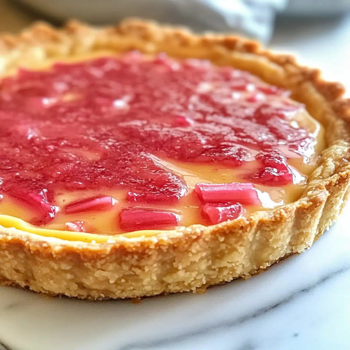 Süßer Rhabarberpuddingkuchen