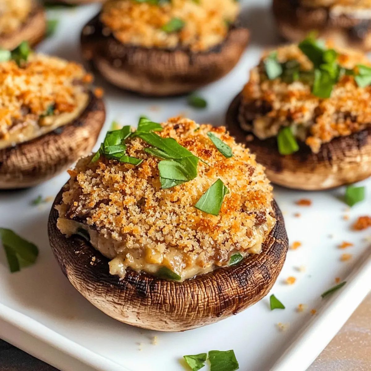 Vegane gefüllte Champignons