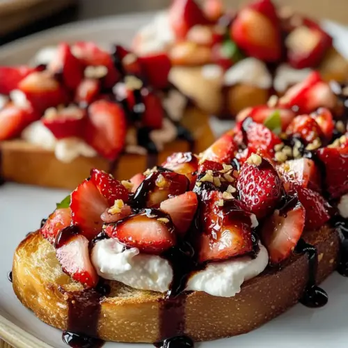 Knusprige Erdbeer-Dessert-Bruschetta