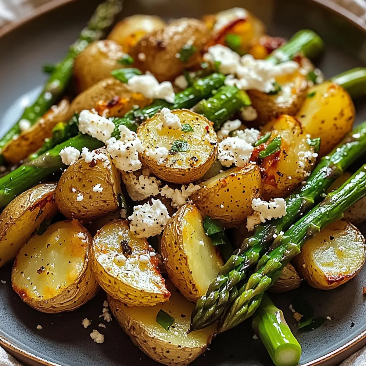 Ofenkartoffeln mit grünem Spargel